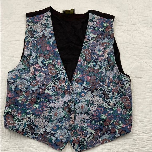 Vintage Floral Patterned Vest size Large - Picture 1 of 7